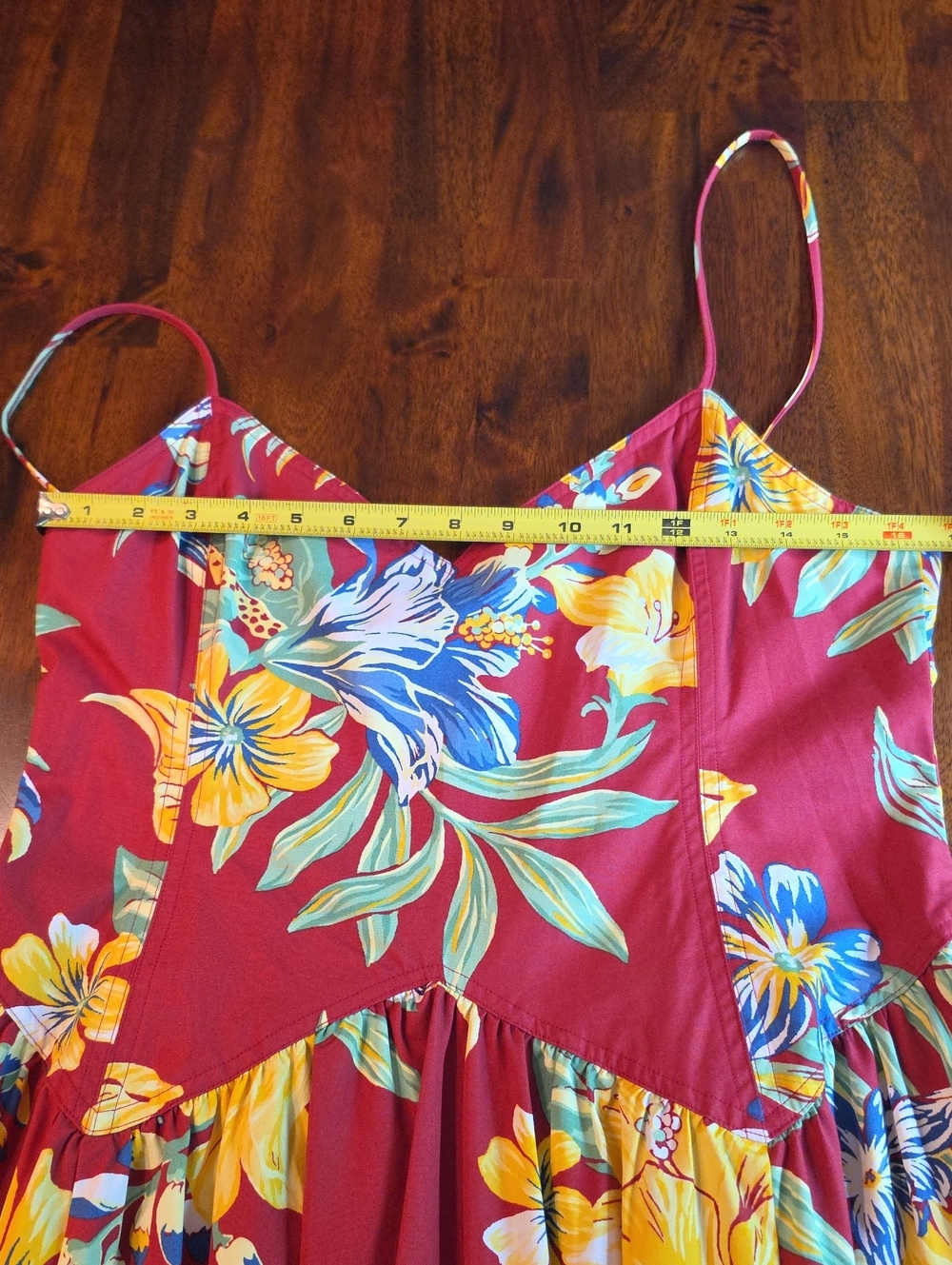 NWTPolo Ralph Lauren Tropical Floral Sundress Spaghetti Strap Fitted BodiceSz 8 - Picture 9 of 12